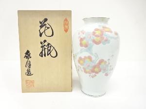 康月造　色絵　梅　花瓶